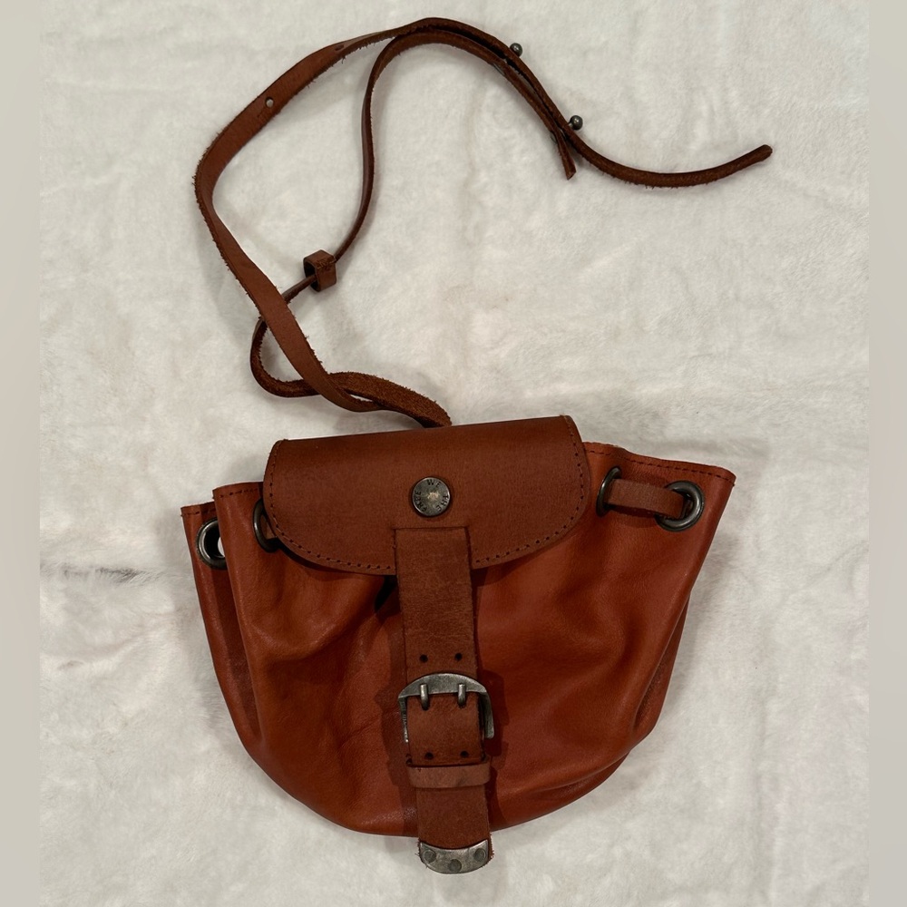New Free People We The Free Comeback Crossbody Belt Bag Leather Sap Brown